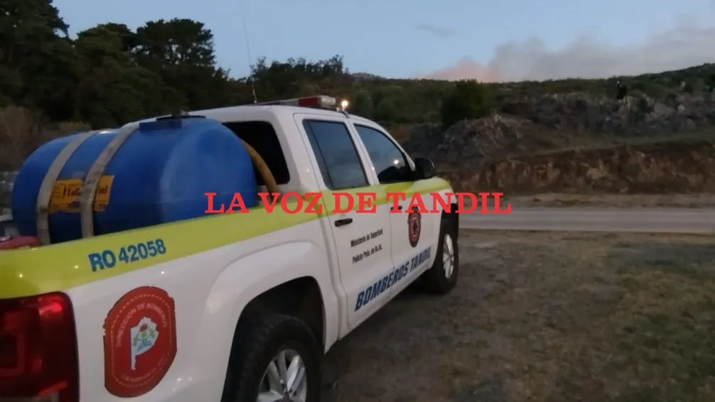 Importante incendio de pastos en el Cerro de la Cruz