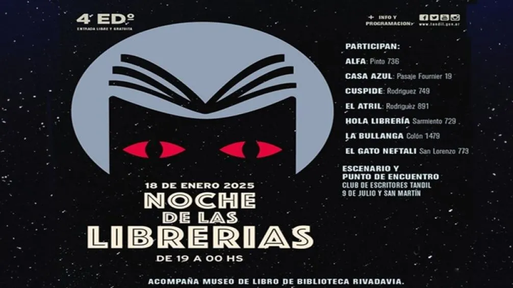 Este sábado Tandil celebrará la 4º edición de "La Noche de las Librerías"