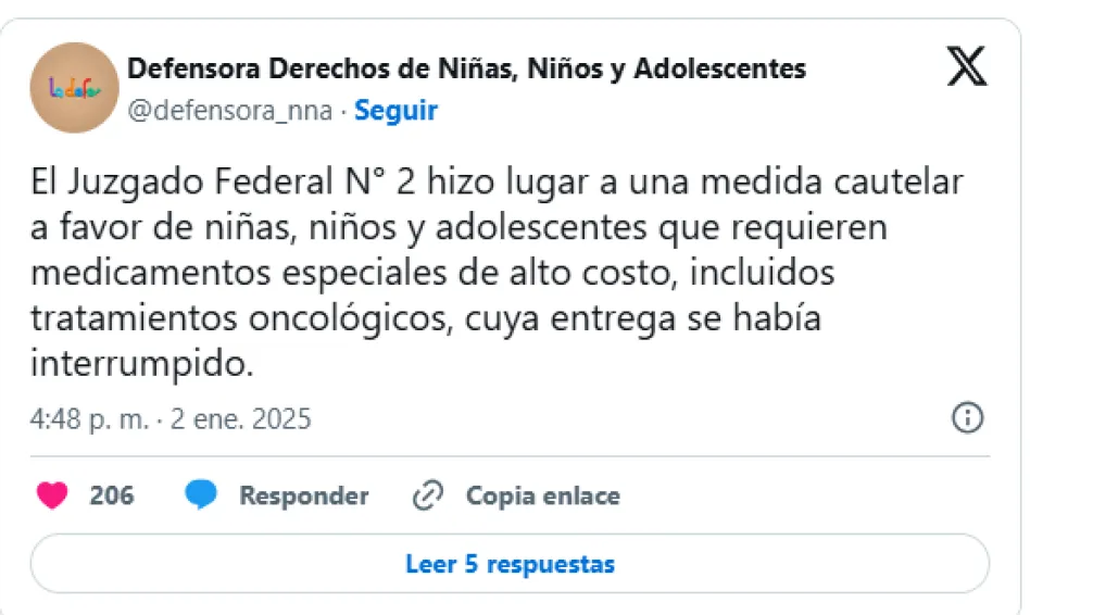 Amparo para que el Gobierno Nacional restituya los medicamentos a niños con cáncer 