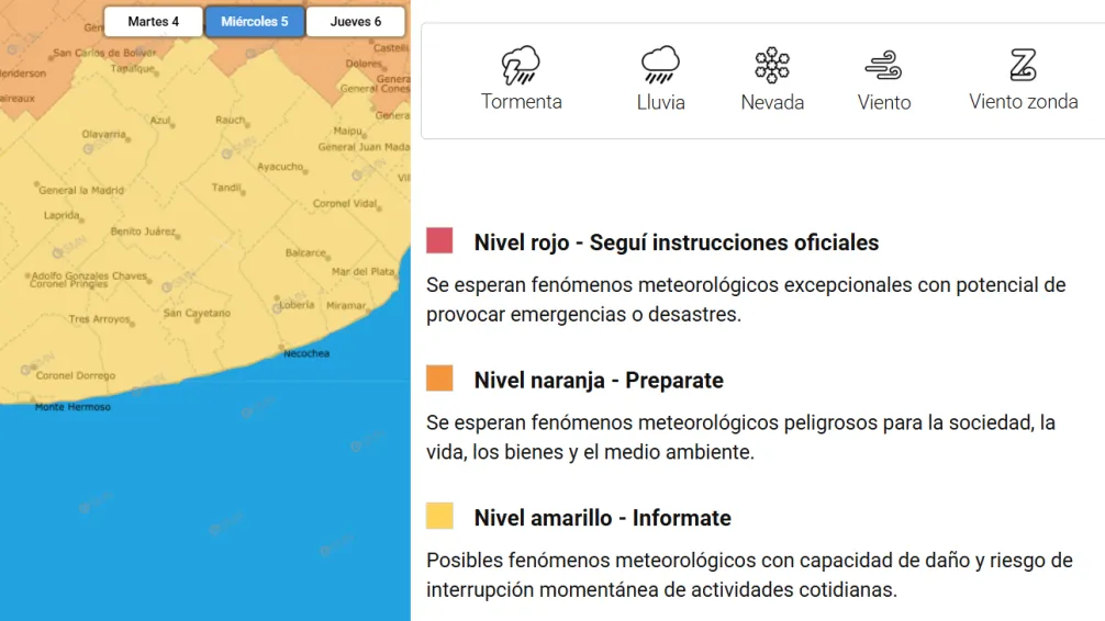 Alerta meteorológico para toda la provincia de Buenos Aires