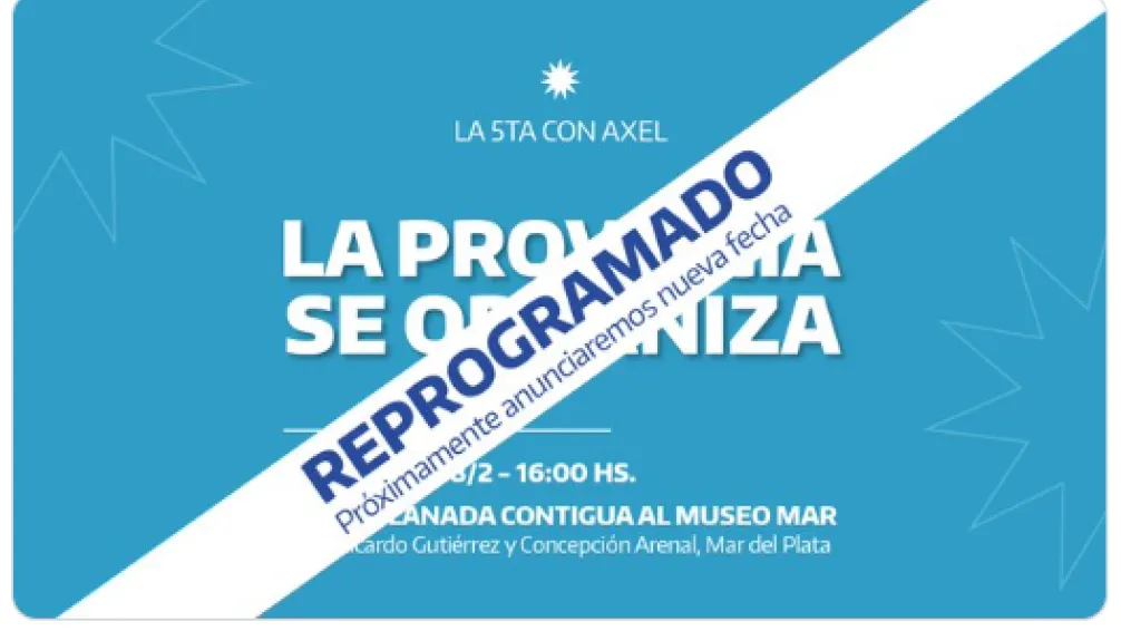 Suspende el gobernador el acto lanzamiento en Mar del Plata 