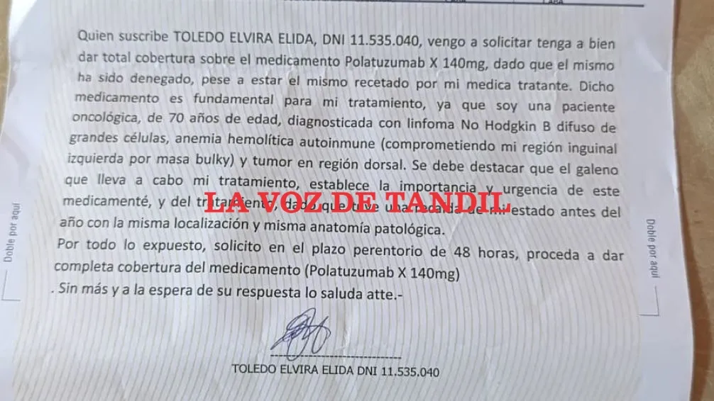 Tandil: desde diciembre otra paciente sin quimioterapia porque PAMI le niega la medicación 