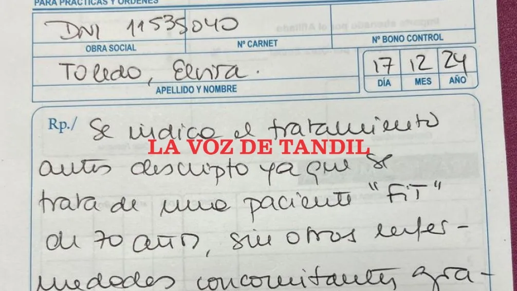 Tandil: desde diciembre otra paciente sin quimioterapia porque PAMI le niega la medicación 