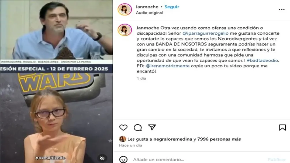 Joven con autismo le contestó a Iparraguirre por usar el término "neurodivergentes" para descalificar a libertarios