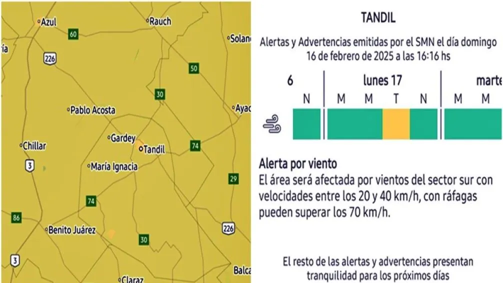 Tras el temporal de este domingo, emiten alerta amarilla por fuertes vientos para esta tarde