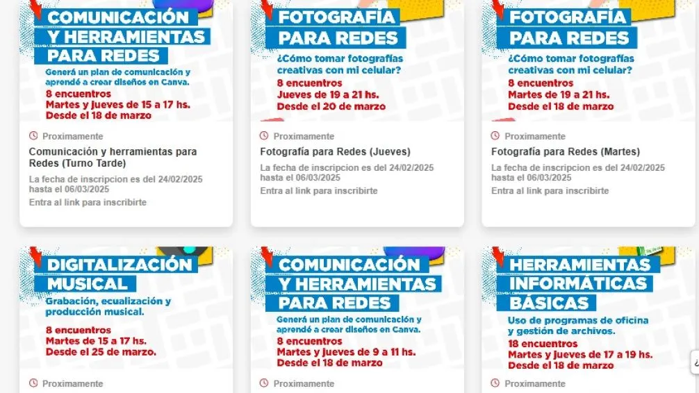 La Escuela Municipal de Talentos abrió la inscripción para nuevos cursos