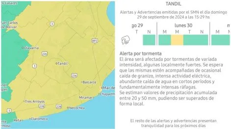 Emiten alerta por tormentas para este lunes