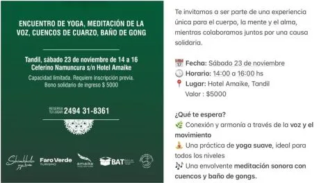 Realizarán un evento de Yoga Solidario a beneficio del Banco de Alimentos y el Hogar San José