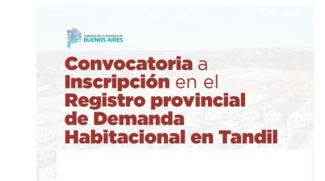 Continúa abierta la inscripción al Registro de Demanda Habitacional Provincia en Tandil