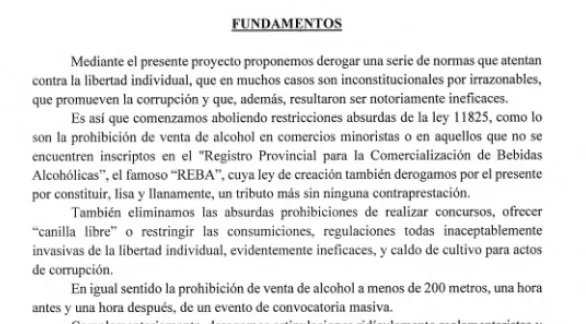 Diputado libertario quiere que se dejen de prohibir los concursos y "canilla libre" de alcohol en la noche 