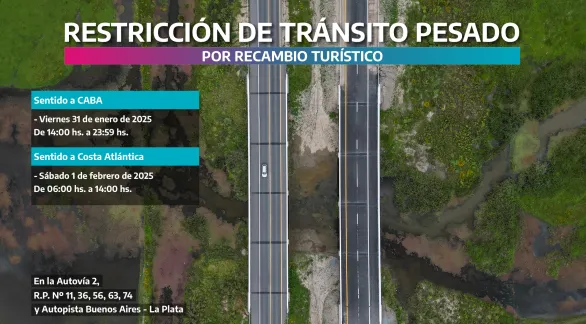 Restricción de tránsito pesado por recambio turístico