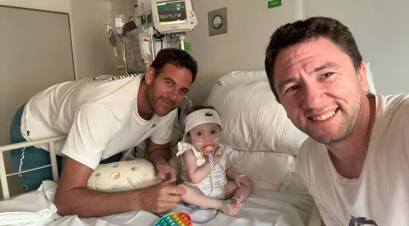 Delpo visitó a Inés, la pequeña que espera un corazón